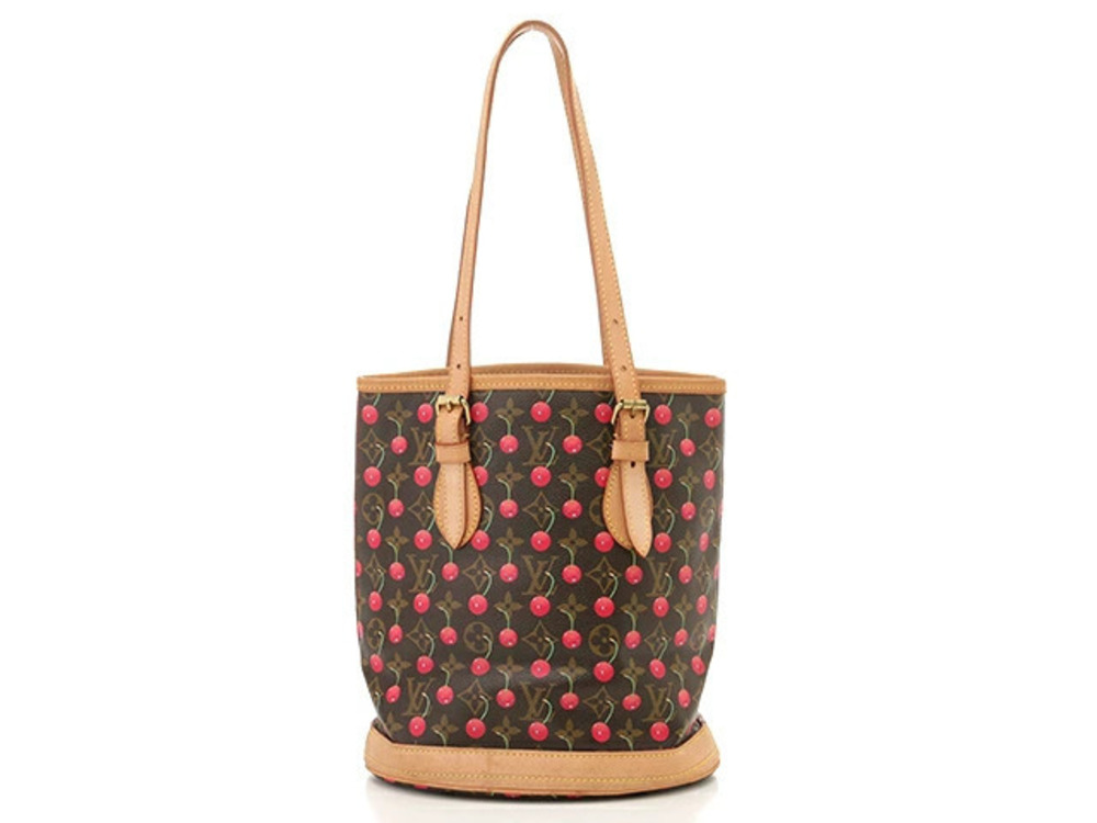 LOUIS VUITTON Bag Bucket Tote Monogram Cherry Red
